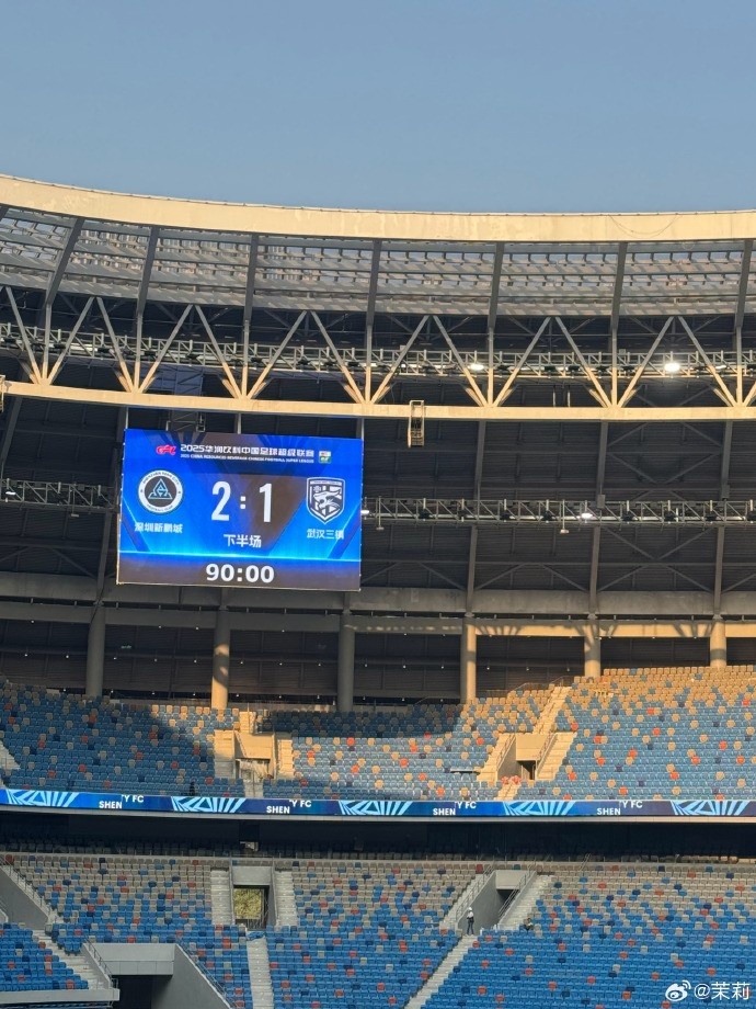 熱身賽:深圳新鵬城在常規時間2-1勝武漢三鎮,在加時賽2-2戰平