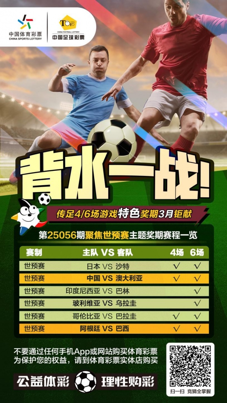 國(guó)足背水一戰(zhàn)!傳足特色獎(jiǎng)期第25056期聚焦世預(yù)賽