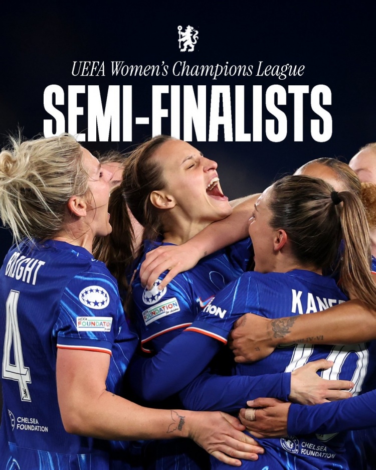 女足歐冠:切爾西3-0曼城&總比分3-2逆轉晉級四強,將對陣巴薩